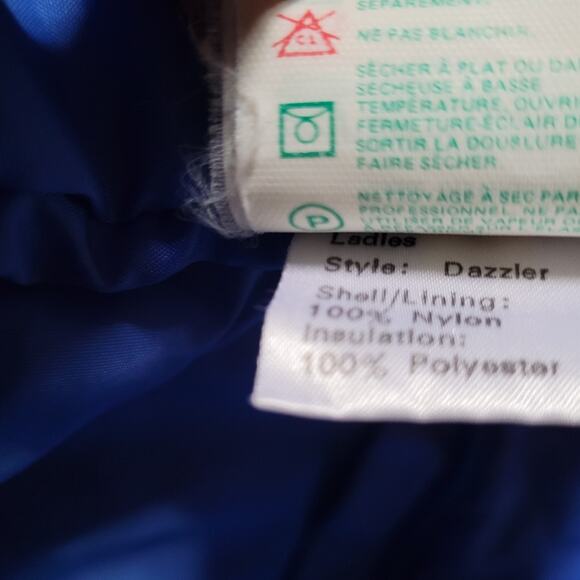 Vintage Obermeyer 80s Winter Coat Jacket Blue Neon Style Dazzler Size Med - Picture 4 of 5